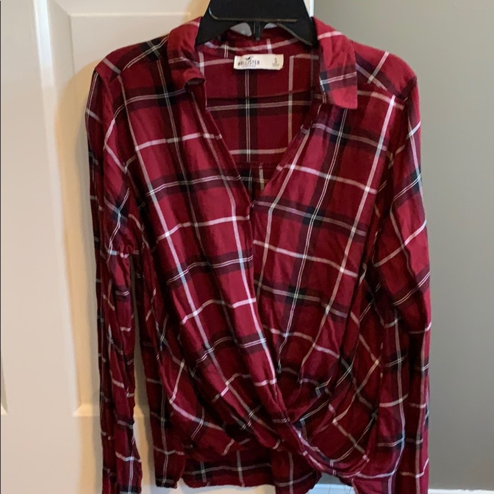 Hollister flannel style wrap shirt
